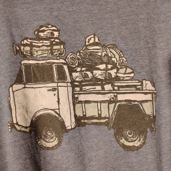 The North Face tshirt mens L Large blue truck camping graphic tee short sleeve - Picture 3 of 8